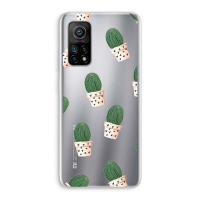 Cactusprint roze: Xiaomi Mi 10T 5G Transparant Hoesje