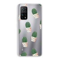 Cactusprint roze: Xiaomi Mi 10T 5G Transparant Hoesje