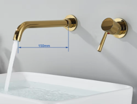 LuxaWall Elite - Inbouw Wastafelkraan in Geborsteld Goud