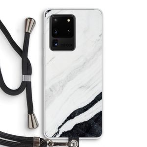 Elegante marmer: Samsung Galaxy S20 Ultra Transparant Hoesje met koord
