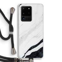 Elegante marmer: Samsung Galaxy S20 Ultra Transparant Hoesje met koord