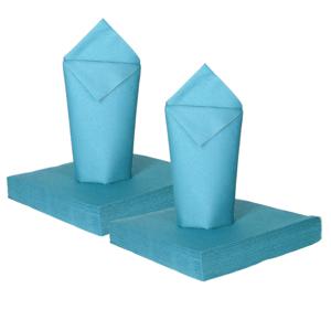 Feest servetten - 100x - babyblauw - 2 laags - 33x33cm