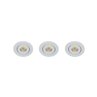 Set 3x Libra LED mini spot kantelbaar 3Watt rond WIT dimbaar