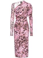 PINKO robe courte froncée à fleurs - Rose