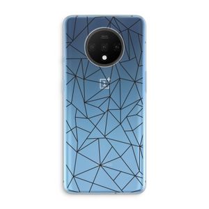 Geometrische lijnen zwart: OnePlus 7T Transparant Hoesje