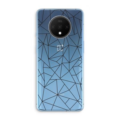 Geometrische lijnen zwart: OnePlus 7T Transparant Hoesje