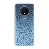Geometrische lijnen zwart: OnePlus 7T Transparant Hoesje