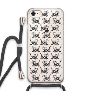 Zwarte poes: iPhone 7 Transparant Hoesje met koord