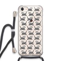 Zwarte poes: iPhone 7 Transparant Hoesje met koord