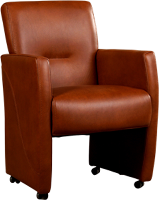 Cognac leren moderne eetkamerfauteuil Pleasure - Granada leer Savannah (cognac leer)