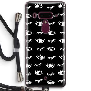 Eye pattern #3: HTC U12+ Transparant Hoesje met koord