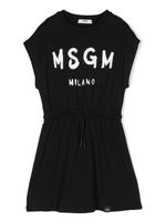 MSGM Kids robe sans manches à logo imprimé - Noir