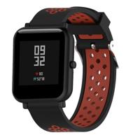 Dubbele kleur silicone sport polsband voor Xiaomi Huami Amazfit bip Lite versie 20mm (zwart rood)