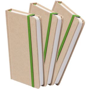 Set van 5x stuks luxe schriftjes/notitieboekjes groen met elastiek A5 formaat