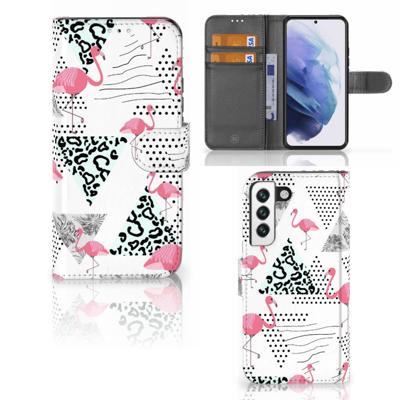 Samsung Galaxy S22 | Telefoonhoesje | Met pasjeshouder | Flamingo Triangle