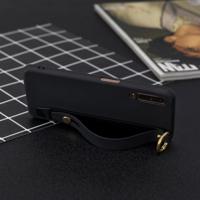 Schokbestendig effen kleur TPU case met polsbandje voor Galaxy A70 (zwart)