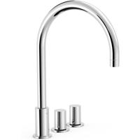 Wastafelkraan Tres Study | Opbouw | Draaibare uitloop | Mengkraan | Hoog model | 2-knops | Rond | Chroom