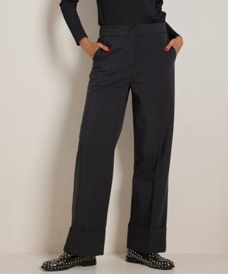 wide fit broek met omslag wide fit broek met omslag