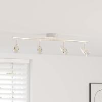 VidaXL Plafondspot met schijnwerpers nikkel 27 x 10 x 12 cm metaal