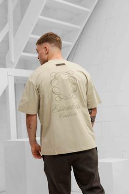 Cou7ure Essentials Classic Logo T-Shirt Heren Beige - Maat L - Kleur: Beige | Soccerfanshop