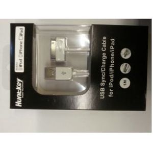 Huntkey 244-1000057RD mobiele telefoonkabel Wit 1 m USB A Apple 30-pin