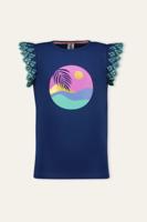 B.Nosy zomer top meisjes - lake blauw - broderie mouw - Taria