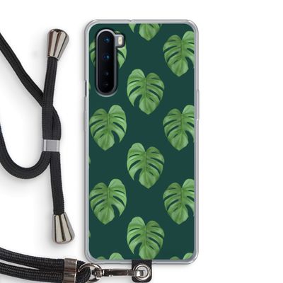 Monstera leaves: OnePlus Nord Transparant Hoesje met koord