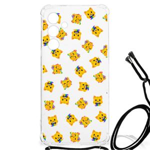 Doorzichtige Silicone Hoesje voor Samsung Galaxy A55 Katten Emojis