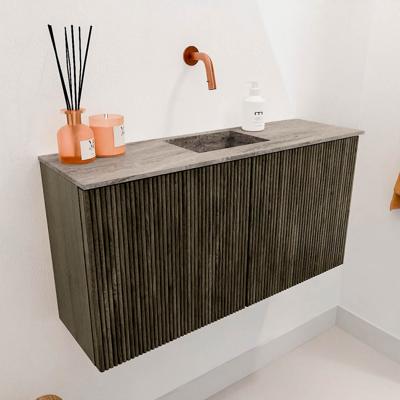 Toiletmeubel Mondiaz Joya Dlux | 80 cm | Meubelkleur Shadow | Faye wastafel Oza Wasbak Midden | Zonder kraangat(en)