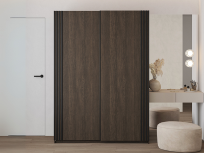 Kledingkast NIVAK 2 schuifdeuren 150 cm dunin eik