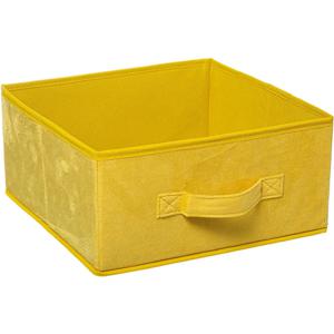 Opbergmand/kastmand - geel - 14 liter - 31 x 31 x 15 cm - Opbergboxen - Vakkenkast manden