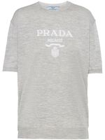 Prada pull en cachemire à logo intarsia - Gris - thumbnail