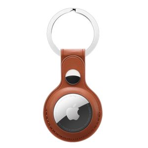 Apple AirTag PU Leren Sleutelhanger - Bruin