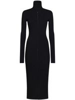 Marni robe mi-longue nervurée à col roulé - Noir