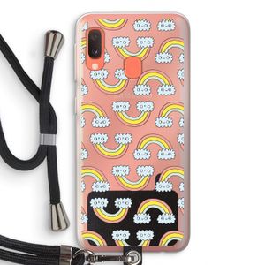 Regenboog: Samsung Galaxy A20e Transparant Hoesje met koord