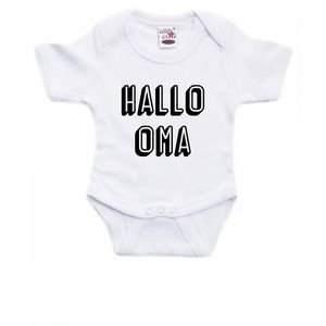 Hallo oma cadeau baby rompertje wit jongen/meisje