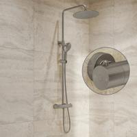 Regendouche set SaniClear Evolution Stripes | Opbouw | 20 cm | Mengkraan | Incl.Handdoucheset | RVS