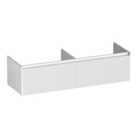 Brauer Embrace Wavy - Onderkast - 140 cm - met 2 Softclose Lades Greeploos en 2 Sifon Uitsparingen - Mat Wit