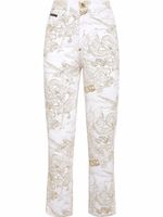 Philipp Plein jean court à imprimé graphique - Blanc