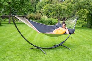 'Arc & Vegas' Black XXL Hangmatset - 180 kg - Zwart - Amerikaan, Spreidstang, Weerbestendig - Tropilex