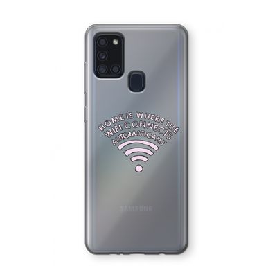 Home Is Where The Wifi Is: Samsung Galaxy A21s Transparant Hoesje