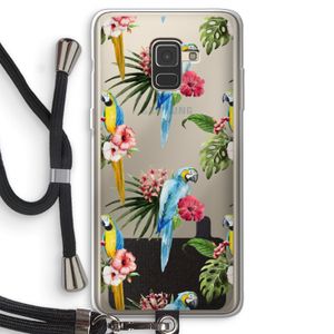 Kleurrijke papegaaien: Samsung Galaxy A8 (2018) Transparant Hoesje met koord