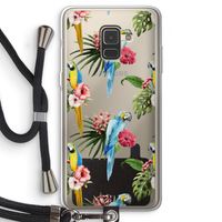 Kleurrijke papegaaien: Samsung Galaxy A8 (2018) Transparant Hoesje met koord