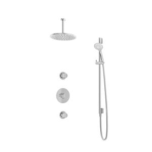 Hotbath Buddy Inbouw Regendoucheset Met 2 Stopkranen, Plafondbuis 15cm, Hoofddouche 30cm, 3-Standen Handdouche En Glijstang Chroom