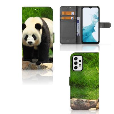 Samsung Galaxy A23 | Telefoonhoesje | Met pasjeshouder | Panda
