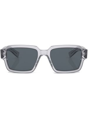 Prada Eyewear lunettes de soleil transparentes à logo - Gris