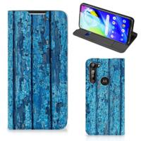 Motorola Moto G8 Power Book | Wallet Case | Wood Blue