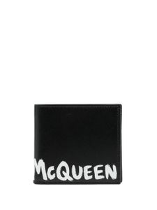 Alexander McQueen portefeuille pliant à logo imprimé - Noir