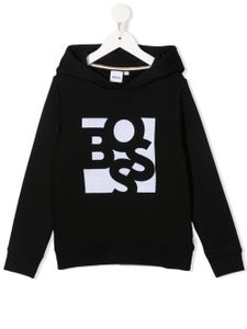 BOSS Kidswear hoodie en polaire à logo imprimé - Noir