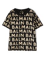 Balmain Kids t-shirt en coton à logo imprimé - Noir